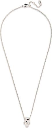 Alexander McQueen Mens Skull Pendant Necklace in Palladium at Nordstrom