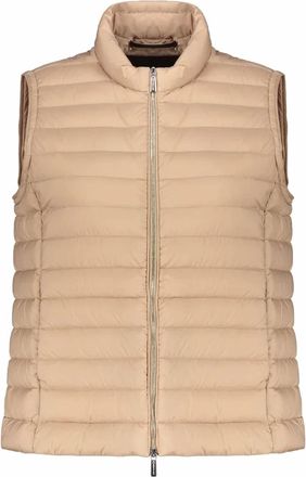 Moorer Womens Oprah Sleeveless Vest In Tan