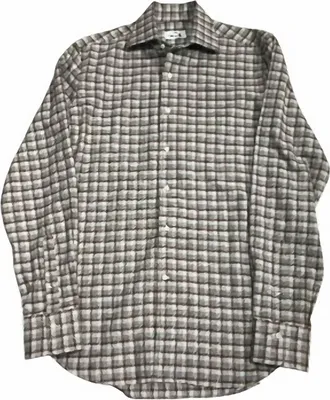Alessandro Gherardi Mens Double Plaid Button Up Shirt In Beige