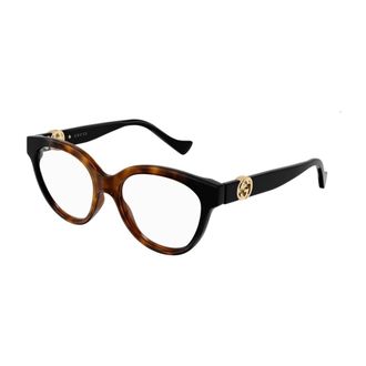 Gucci Accessoires, unisex, Bruin, ONE Size, Chain Cat Eye Zonnebril