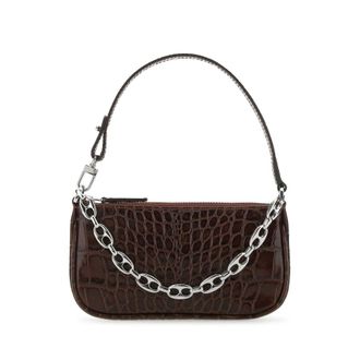 by FAR Chocolate Leather Mini Rachel Handbag