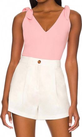 Show me your Mumu Kylo Tie Bodysuit In Blush Stretch