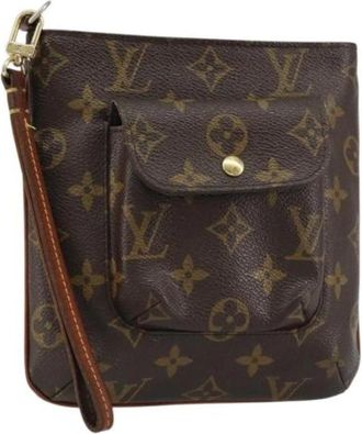 Louis Vuitton Tweedehands Canvas Louis Vuitton tassen - Dames - Vintage Clutch - Bruin - ONE Size - Vintage