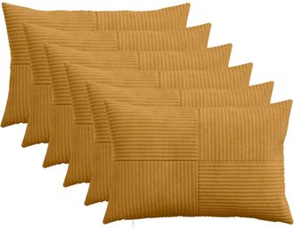 vidaXL Funda De Almohada 6 Pcs Almelo Amarillo 50 X 70 Cm Pana Vidaxl