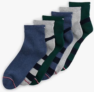 Tommy Hilfiger Mens Athletic Quarter-Top Sock 6-Pack - Multi