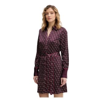 Guess Blerta Shirt Dress - Dames - Shirt Kleedjes - Paars - S - Polyester - Kleedjes