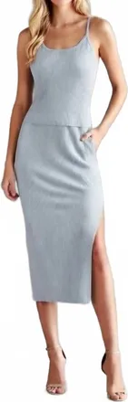 Maven West Knit Slit Skirt In 021 Pebble