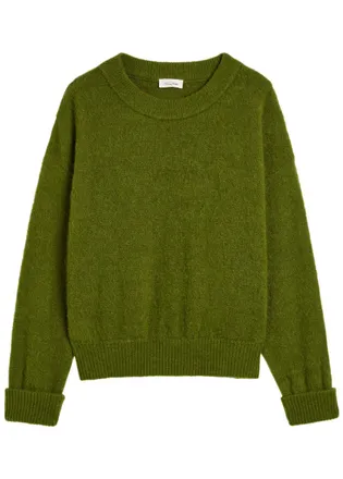 American Vintage Vitow Brushed Alpaca and Wool-blend Jumper - Dark Green - XS/S (UK6-8 / XS)