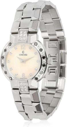 Concord Pre-owned Concord La Scala Quartz Diamond White Dial Ladies Watch 14.G5.1853.S