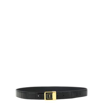 Saint Laurent LA 66 Riem - Dames - Accessoires - Zwart - Maat: 80 CM Leer