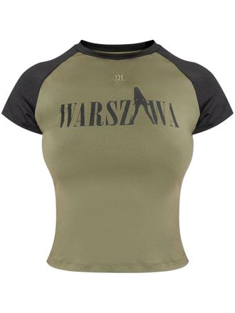 Misbhv logo-embroidered graphic-print t-shirt - Green