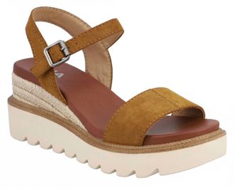 Mia Womens Ophidia Platform Wedge Sandal In Cognac