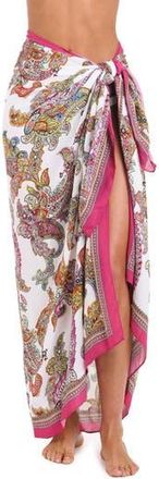 L'agence Maribel Bright Paisley Cover-Up Pareo in White Multi at Nordstrom Rack