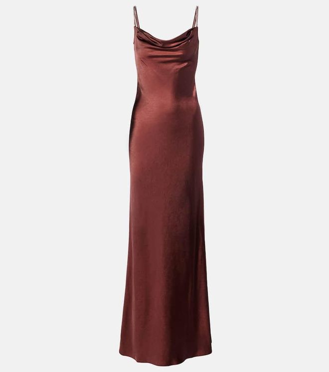 Embellished satin gown