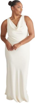 Six Stories Cowl Front Crepe Bridesmaid Dress in Almond at Nordstrom, Size 10