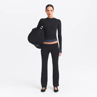 Nike Womens SKIMS Airy Low-Rise Mini Flare Pant in Black | IR5051-054
