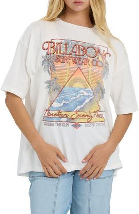 Billabong Sun Meets Sea Oversize Cotton Graphic T-Shirt in Salt Crystal at Nordstrom, Size X-Small