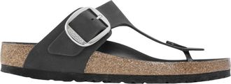 Birkenstock Gizeh Big Buckle - Dames - Slippers - Zwart - 37 EU - Leer - Schoenen