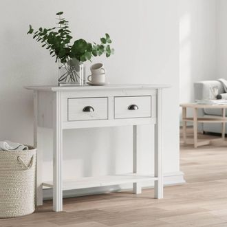 vidaXL Mesa Consola Bodo Madera Maciza De Pino Blanco 91x35x74 Cm Vidaxl