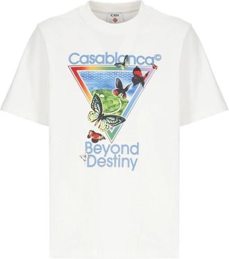 Casablanca Tennis Club Beyond Destiny Klassiek T-shirt - Heren - T-shirts - Wit - M - Katoen - Tops