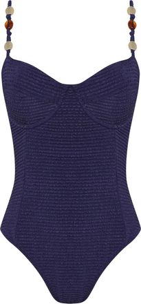 Brigitte Costume intero con decorazione - Blu