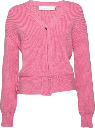 Victoria Beckham Cardigan a coste con cintura 2024 - Rosa