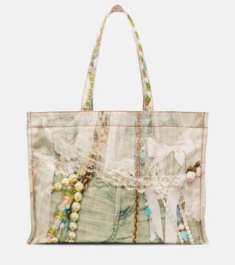 Acne Studios Logo trompe loeil canvas tote bag