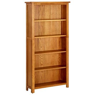 vidaXL Vidaxl - Estanter&iacute;a De 5 Niveles De Madera Maciza De Roble 70x22x140 Cm