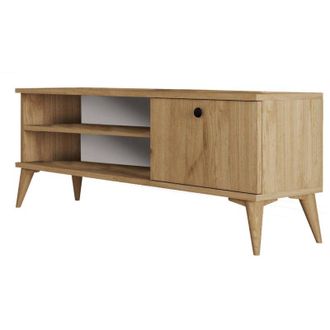 Dmora Dmora - Mueble De Televisi&oacute;n Muqdisho, Aparador De Sal&oacute;n, Mueble Bajo Para Tv, Base De Pared Equipada, 120x30 H45 Cm, Roble