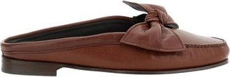 Hereu Loafer Mules met Strikdetail - Dames - Slip ons - Bruin - 36 EU - Leer - Schoenen