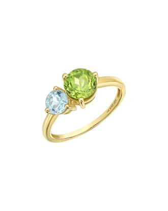Bony Levy 14K Color 14K 2.07 Ct. Tw. 1 Blue Topaz And 1 Peridot Stackable Ring
