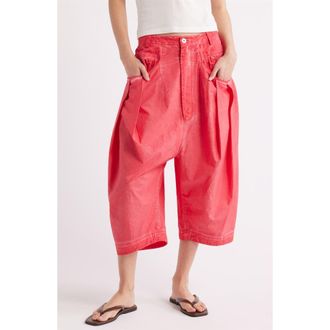 Free People Sundry Crop Cotton Pants in High Risk Red at Nordstrom, Size 14