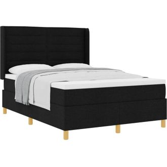 vidaXL Box Spring Bed with Mattress Black 160 x 200 cm Fabric vidaXL