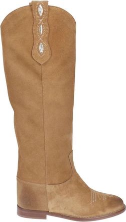 Via Roma 15 Velour Boot - Dames - Cowboylaarzen - Bruin - 41 EU - Su&egrave;de - Schoenen