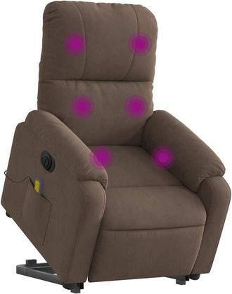 vidaXL Vidaxl - Sill&oacute;n Masaje El&eacute;ctrico Reclinable Elevable Tela Marr&oacute;n
