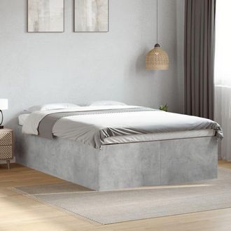 vidaXL Estructura De Cama Madera De Ingenier&iacute;a Gris Hormig&oacute;n 135x190cm Vidaxl