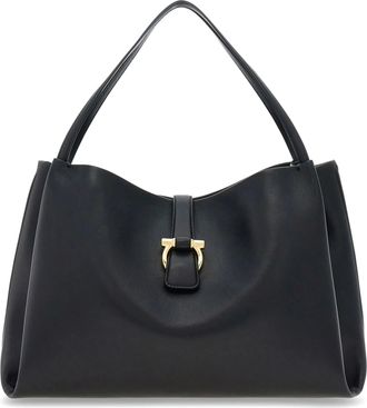 Ferragamo Black Tote M Medium Structured Totes
