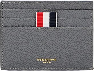 Thom Browne Wallets & Cardholders, male, Gray, ONE SIZE, Pebble Grain Note Compartment Card Holder