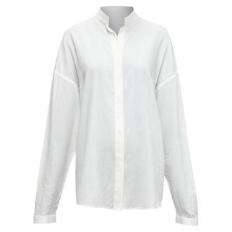 Haider Ackermann Cotton Bishop Collar Oversized Flowy Shirt