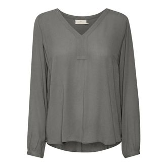 Kaffe Elegante Blusa a Maniche Lunghe Smoked Pearl - - Blouses & Shirts - Donna - Grigio - 3XL
