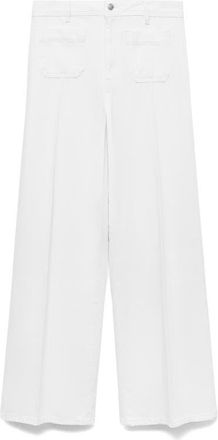 Mango Patch Pocket High Waist Wide Leg Jeans in White at Nordstrom, Size 12