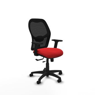 Piqueras y Crespo Silla De Oficina Piqueras Y Crespo Aloc&eacute;n Negro Cuero Sint&eacute;tico Rojo