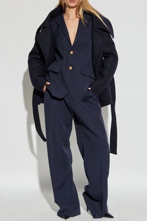 Dsquared2 Wool Coat, Womens, Navy Blue