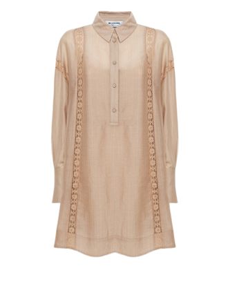 Blugirl Mini Dress In Lyocell With Lace Trims