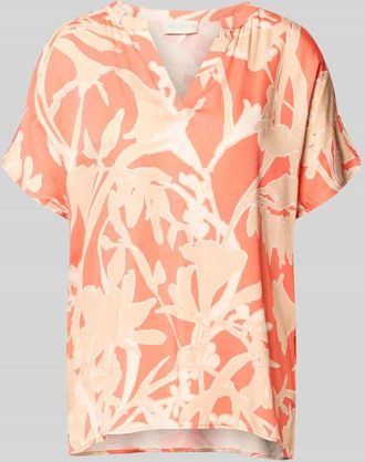 Milano Milano Italy Blusenshirt aus Viskose im Allover-Look in Orange, Gr&ouml;&szlig;e 36