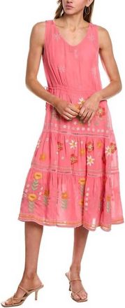 Johnny Was Leanna Tiered Dress In Guava