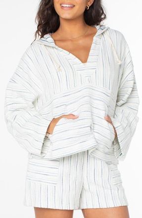 Roxy Rich Coast Stripe Hoodie in Cloud Dancer at Nordstrom, Size Small