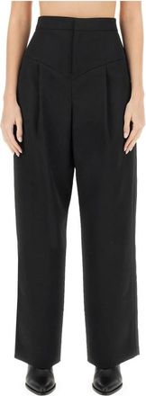 Isabel Marant Staya Broeken - Dames - Wijde Broeken - Zwart - M - Wol - Broeken