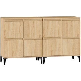 vidaXL Aparadores 2 Uds Madera Contrachapada Roble Sonoma 60x35x70 Cm Vidaxl