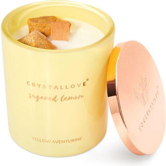 OEM Vela De Soja Crystallove Con Aventurina Lim&oacute;n Azucarado 400g - Edici&oacute;n Limitada
